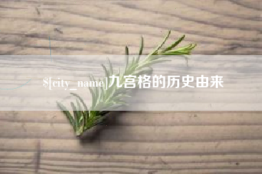 姜堰九宫格的历史由来