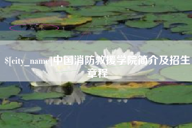 姜堰中国消防救援学院简介及招生章程