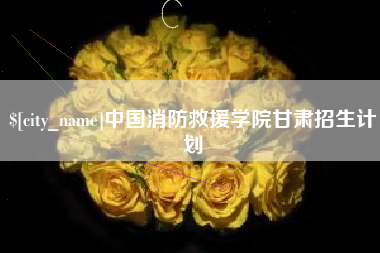 姜堰中国消防救援学院甘肃招生计划