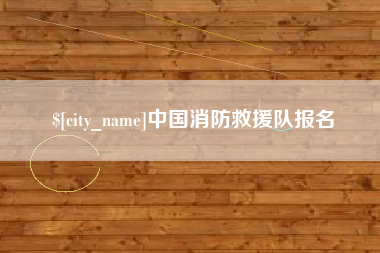 姜堰中国消防救援队报名
