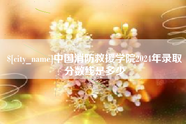 姜堰中国消防救援学院2024年录取分数线是多少