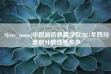 姜堰中国消防救援学院2021年四川录取分数线是多少