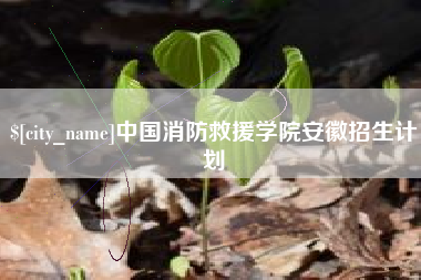 姜堰中国消防救援学院安徽招生计划