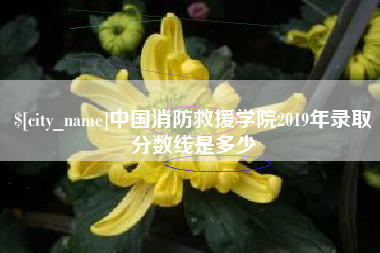 姜堰中国消防救援学院2019年录取分数线是多少