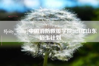姜堰中国消防救援学院2021年山东招生计划