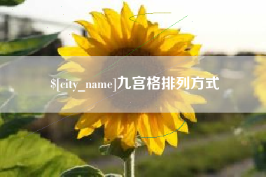 姜堰九宫格排列方式