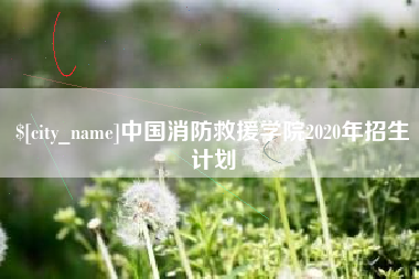 姜堰中国消防救援学院2020年招生计划