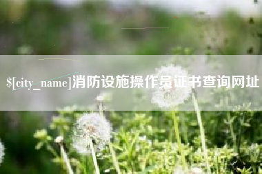 姜堰消防设施操作员证书查询网址
