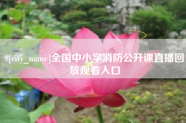 姜堰全国中小学消防公开课直播回放观看入口