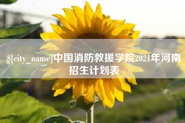 姜堰中国消防救援学院2021年河南招生计划表