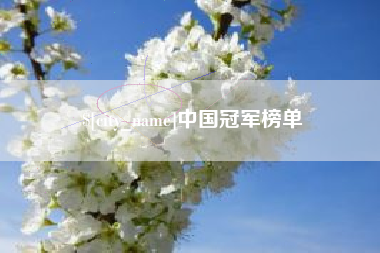 姜堰中国冠军榜单