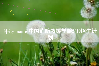 姜堰中国消防救援学院2019招生计划