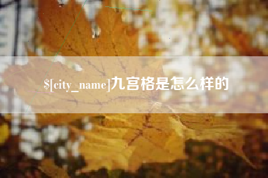 姜堰九宫格是怎么样的